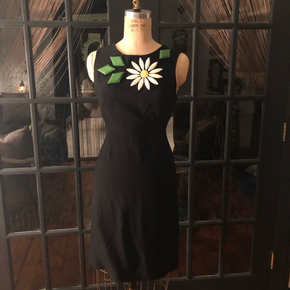 KARTA RETRO MADMEN BLACK FLOWER DRESS